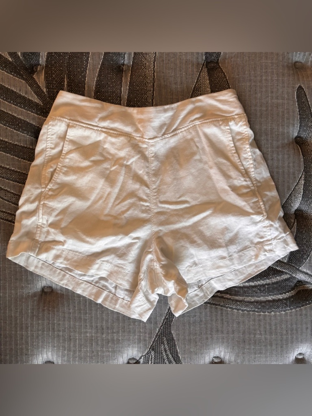GAP Linen Blend Shorts White Lightweight Spring Summer Womens XS